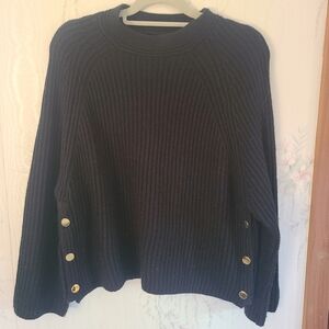 Topshop Black Acrylic Ribbed Sweater‎